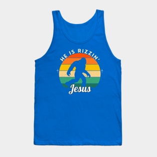 HE IS RIZZIN BIG YETTI JESUS Tank Top